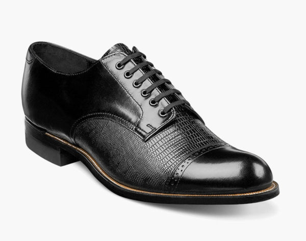 Stacy cheapest Adams Boys Black Leather Ostrich Embossed Oxford Shoe