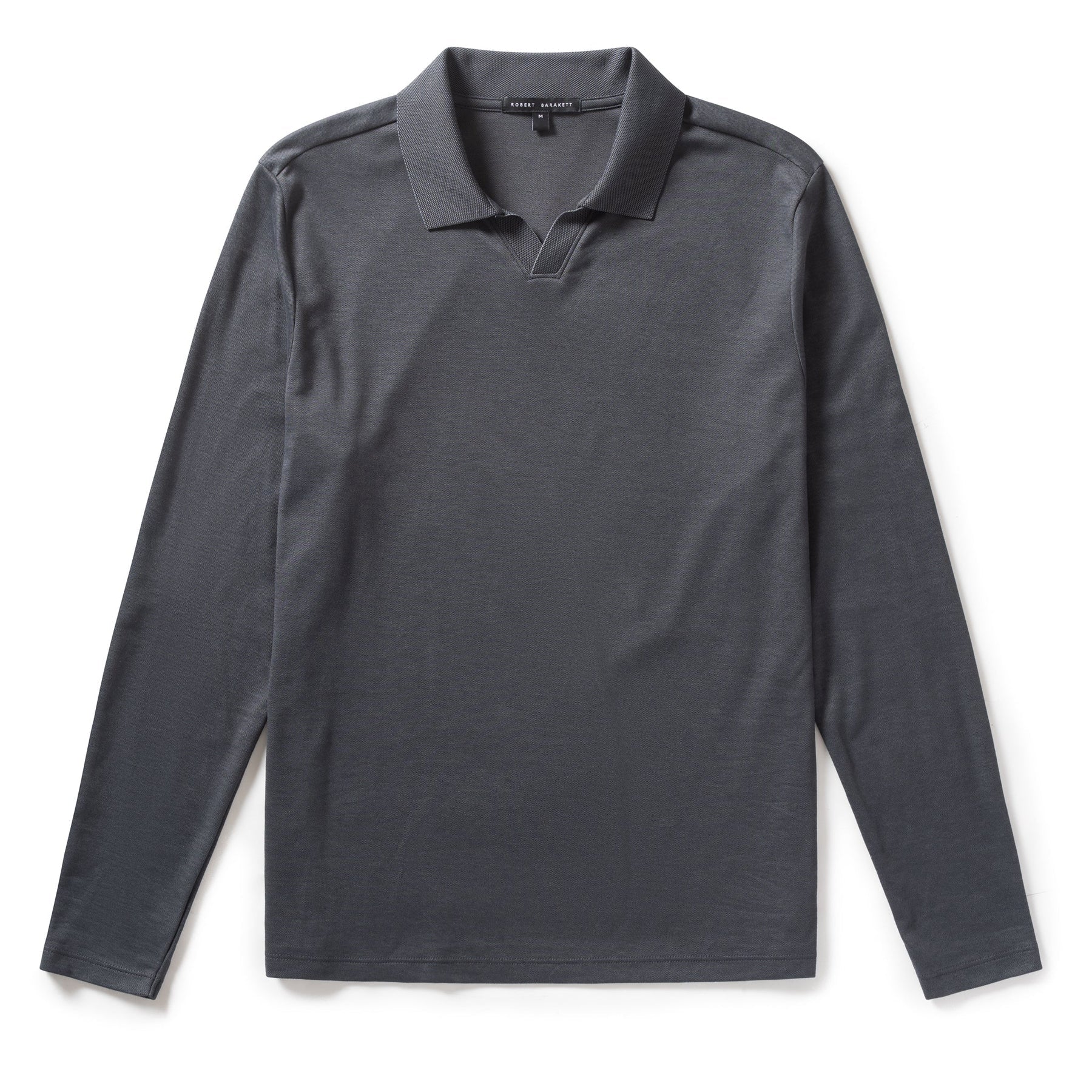 Barakett Adison Open Collar Polo Charcoal