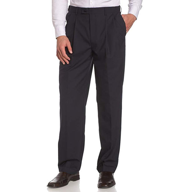 Palm Beach 100% Wool Navy Stripe Plain Front Suit Pant | Blue Lion Men's  Apparel